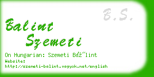 balint szemeti business card